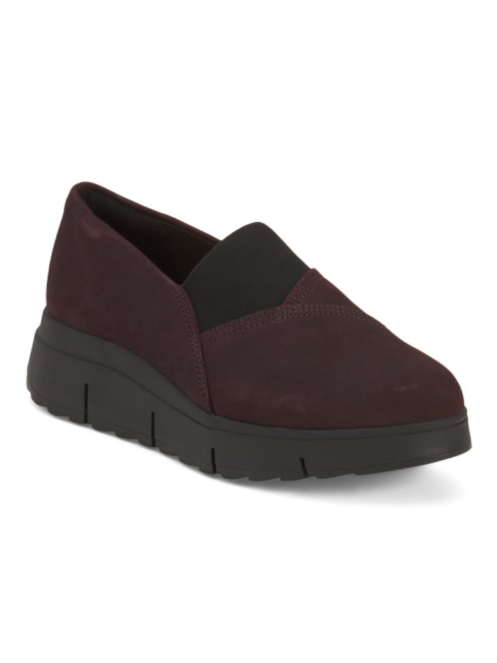 CLARKS Wide Width Suede Loriini West Comfort Footbed Shoes